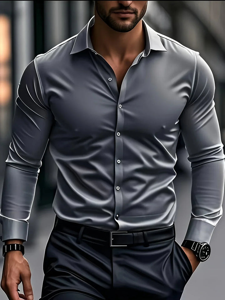 Elvoria | Camisa elegante de manga larga con botones