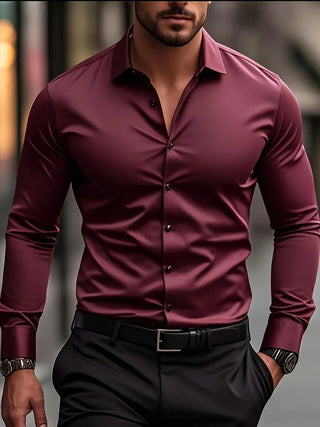 Elvoria | Camisa elegante de manga larga con botones