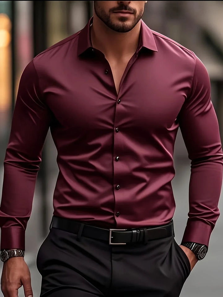 Elvoria | Camisa elegante de manga larga con botones