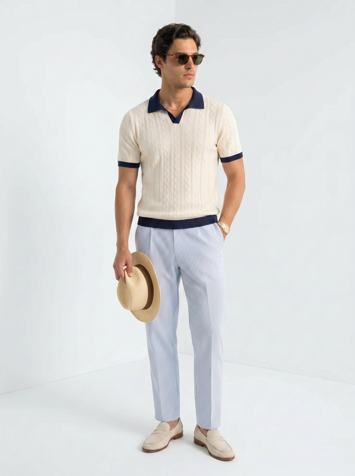 Polo de Punto con Diamantes Old Money