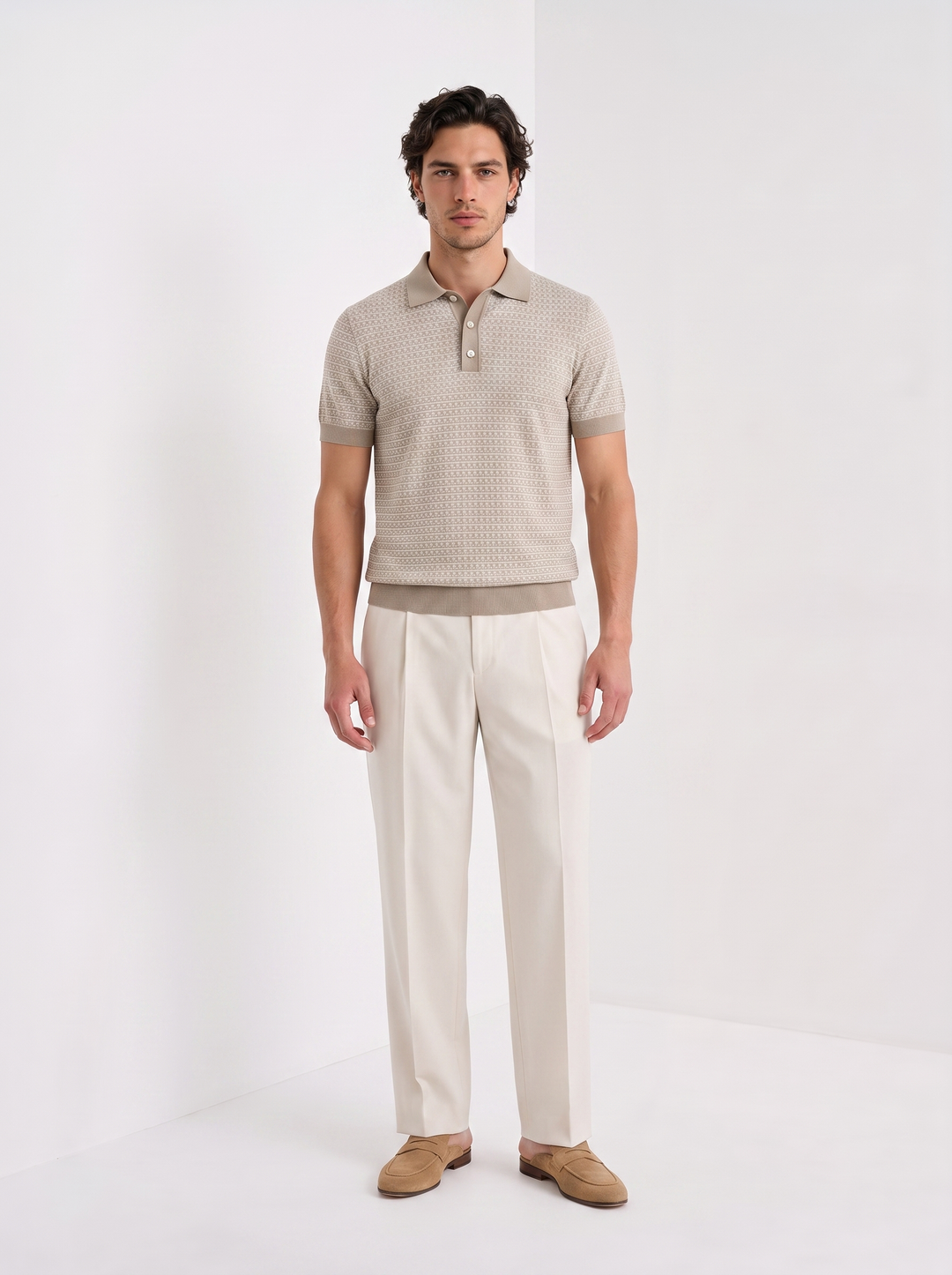 Camiseta Polo de Cuello en V Ligera