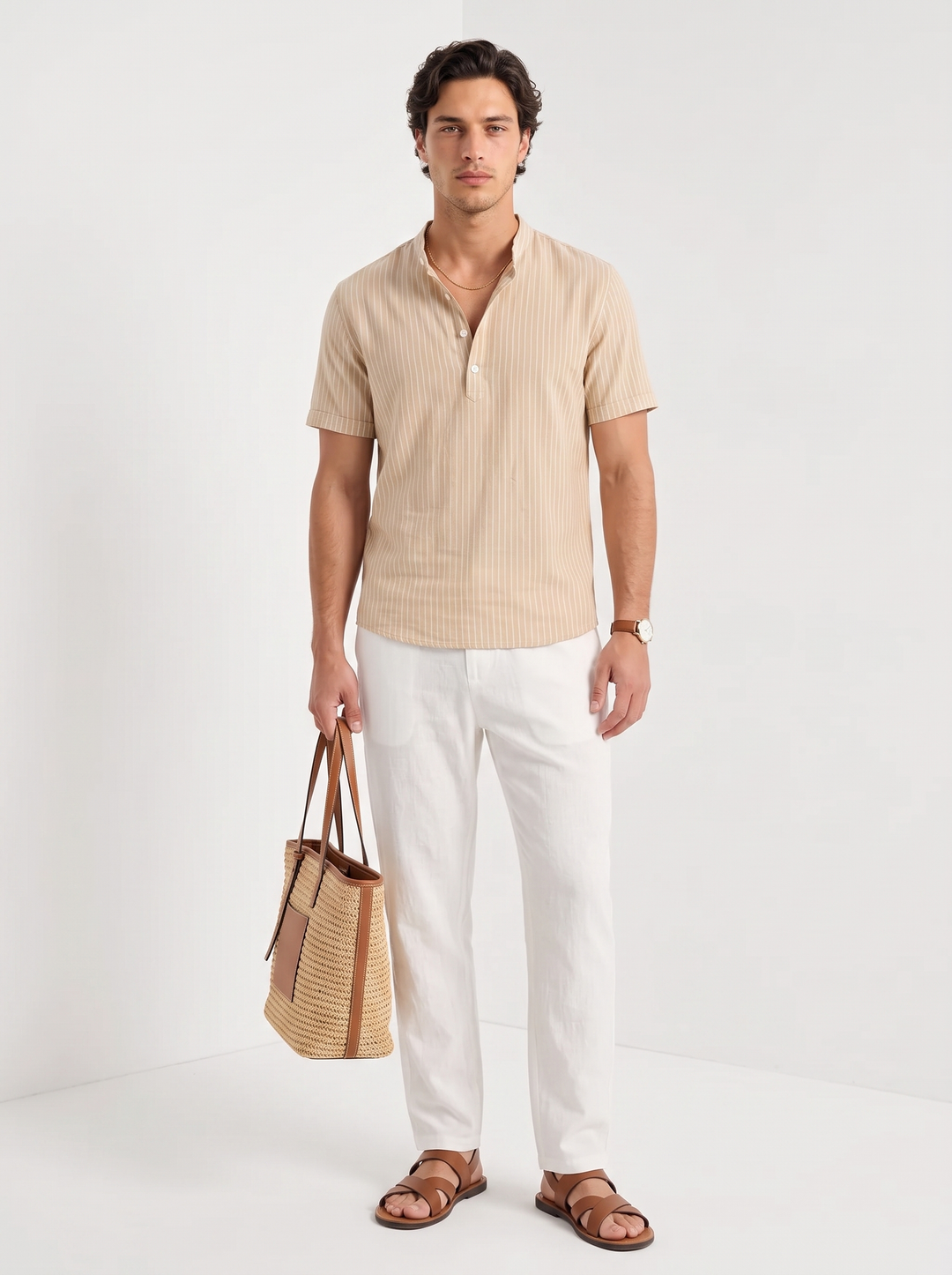 Pantalones de Lino con Cordón