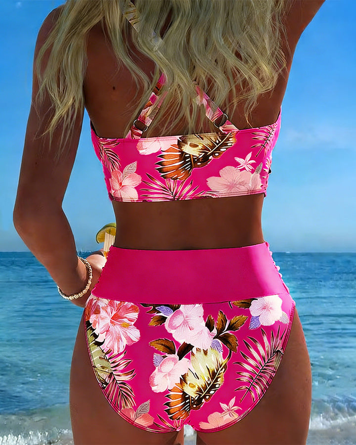 Marta™ | Bikini floral de contraste Roos