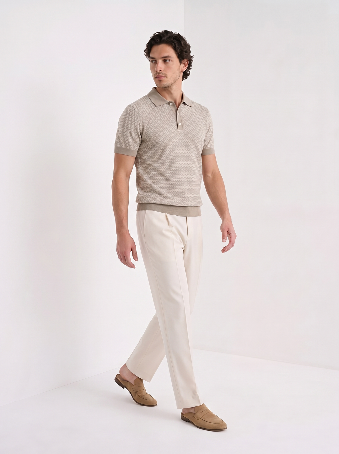 Camiseta Polo de Cuello en V Ligera