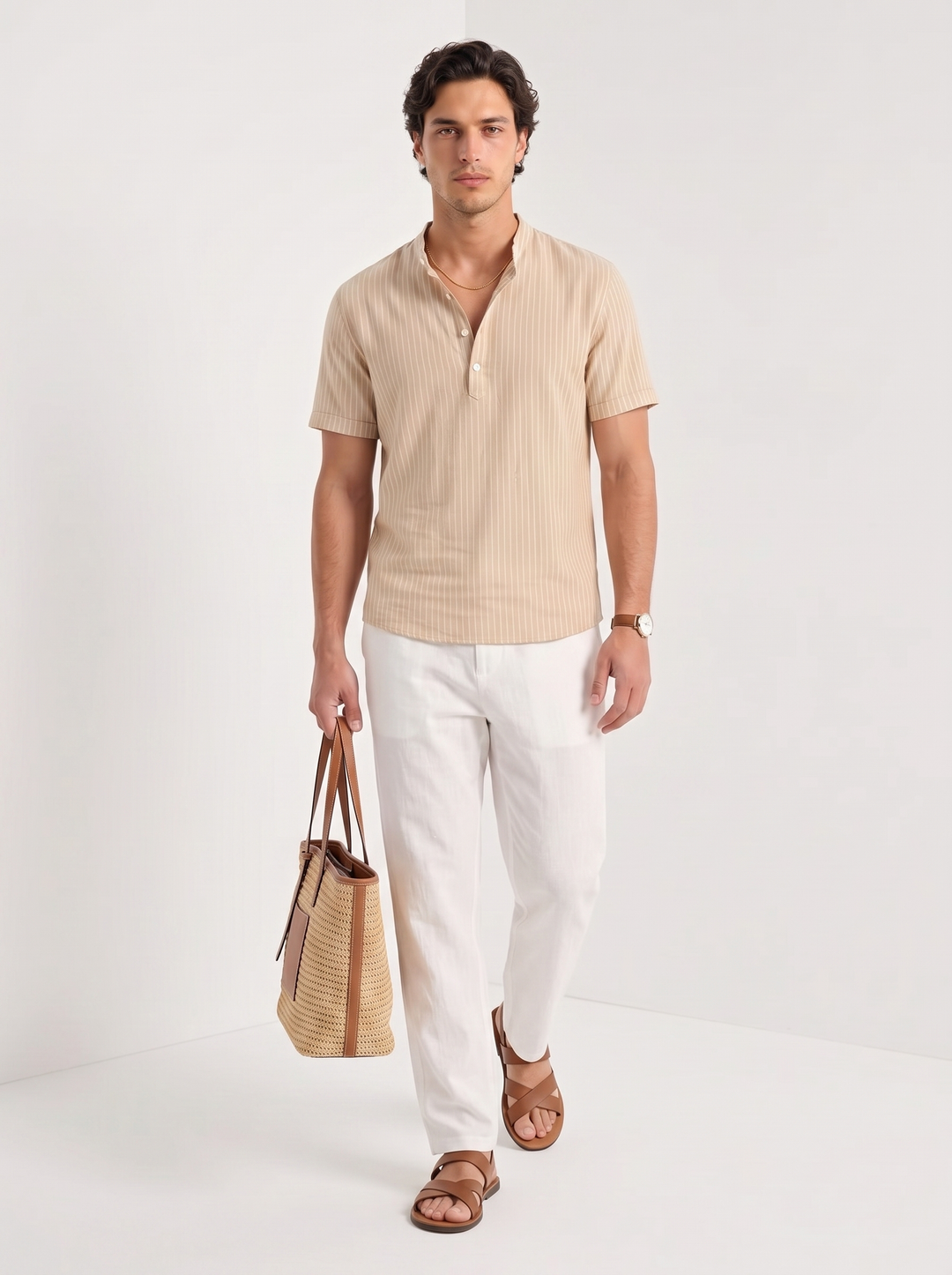 Pantalones de Lino con Cordón
