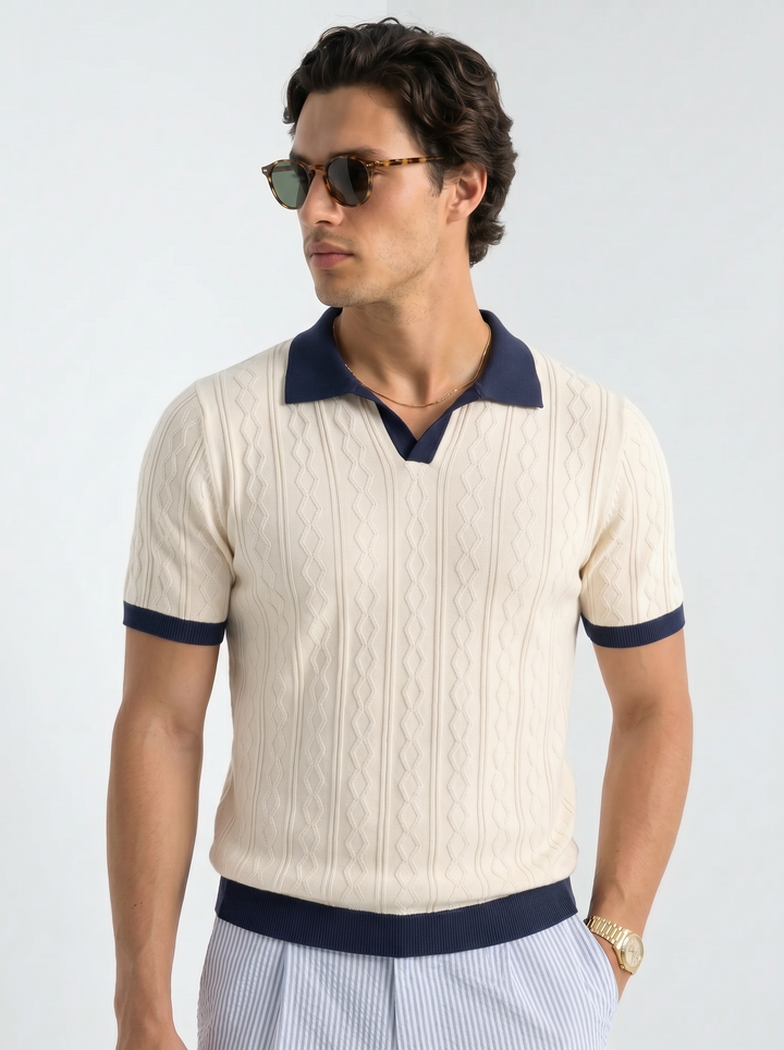 Polo de Punto con Diamantes Old Money
