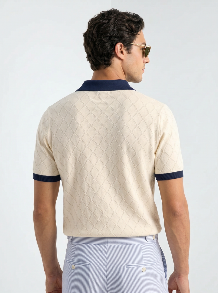 Polo de Punto con Diamantes Old Money