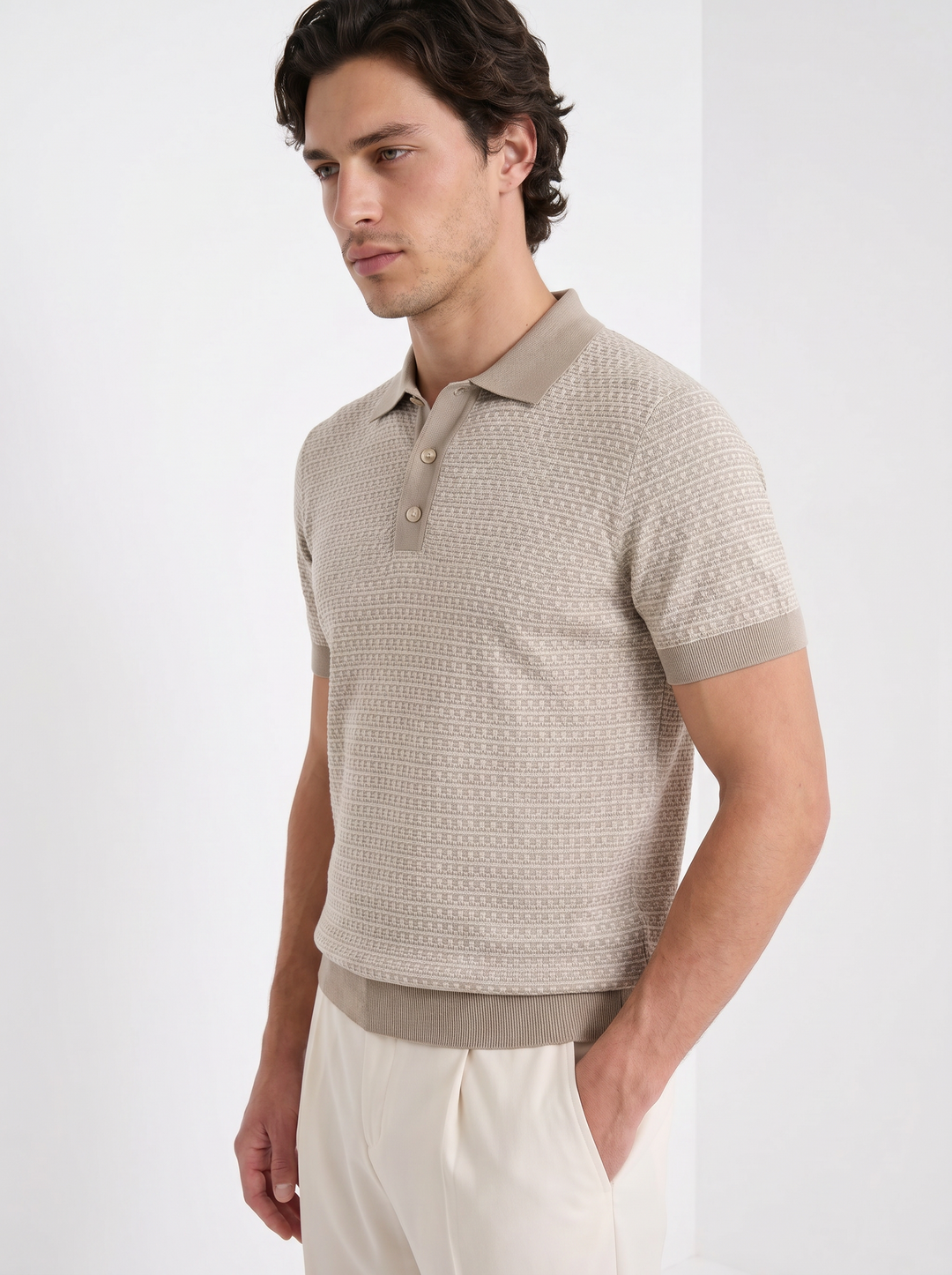 Camiseta Polo de Cuello en V Ligera
