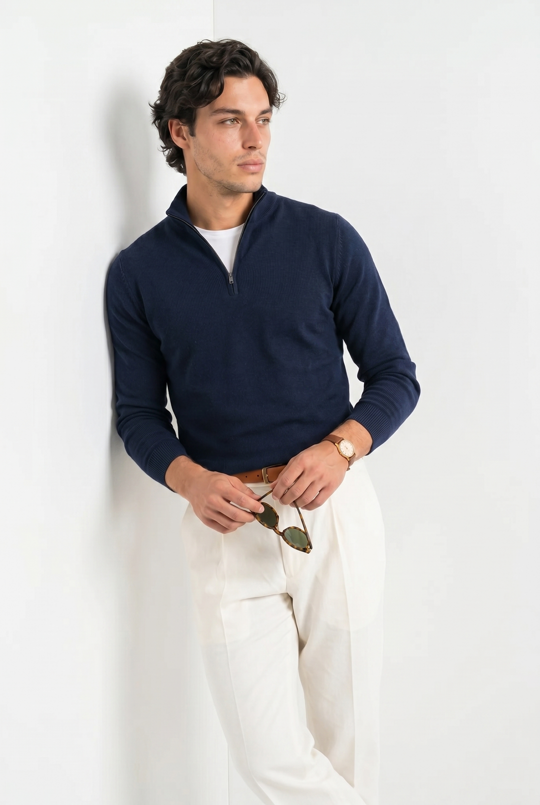 Suéter Elegante de Cuello 1/4