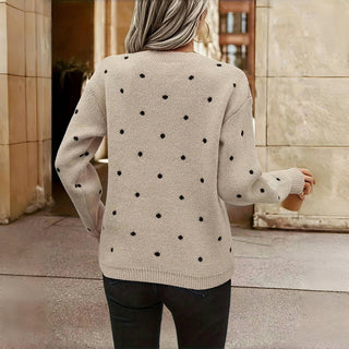 Suéter De Punto Con Lunares Casual