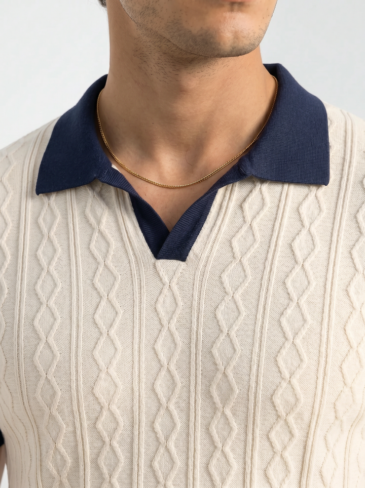 Polo de Punto con Diamantes Old Money