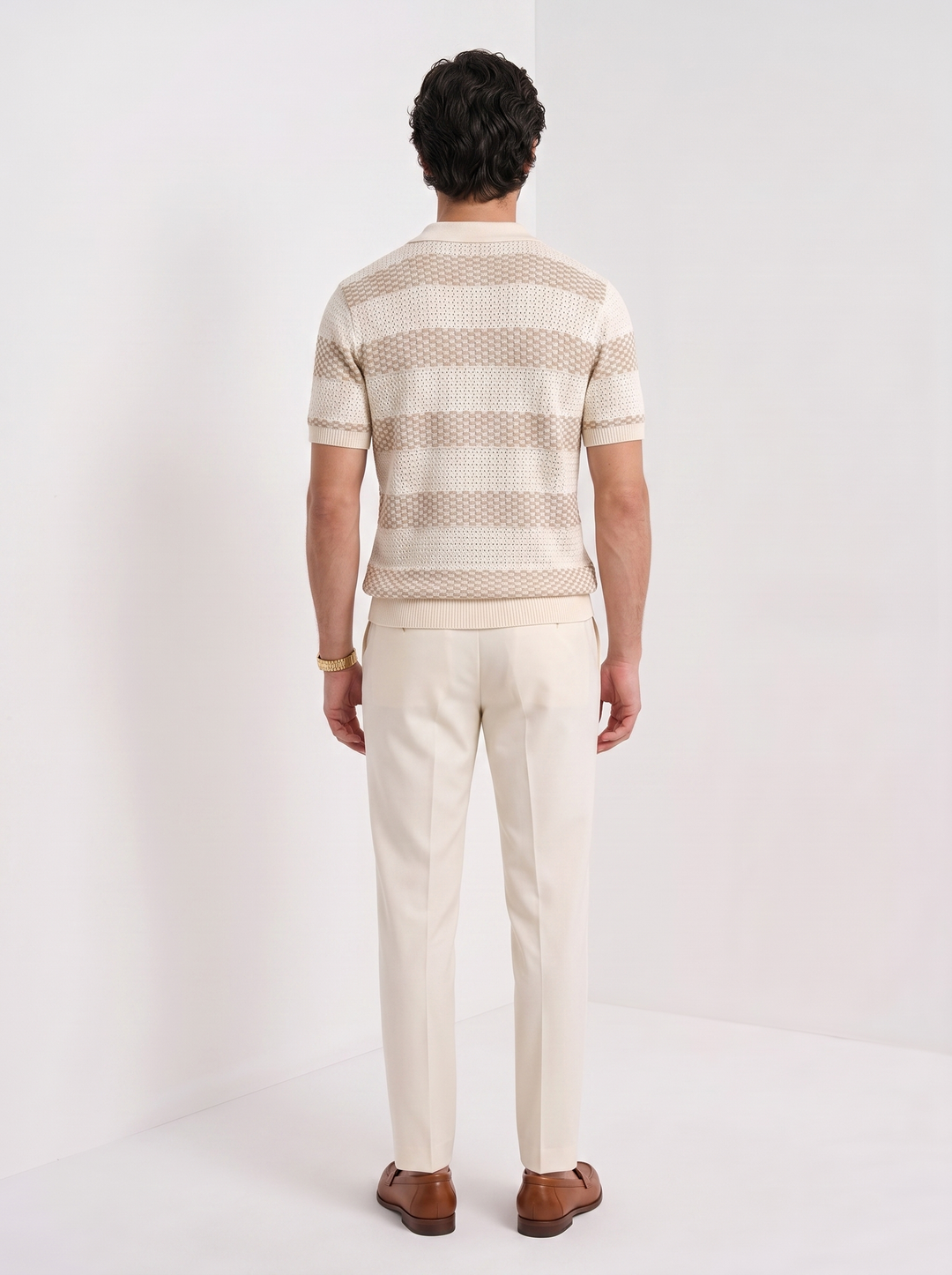 Camisa Polo de Tejido Waffle