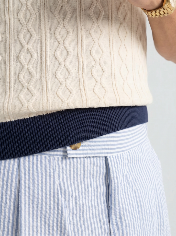 Polo de Punto con Diamantes Old Money
