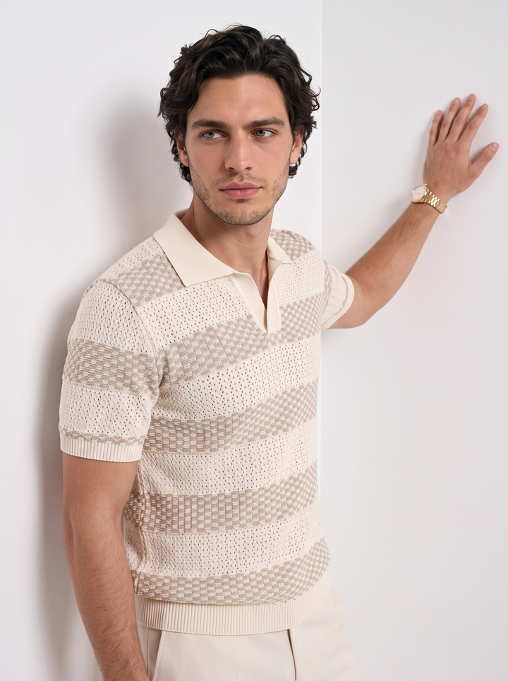 Camisa Polo de Tejido Waffle