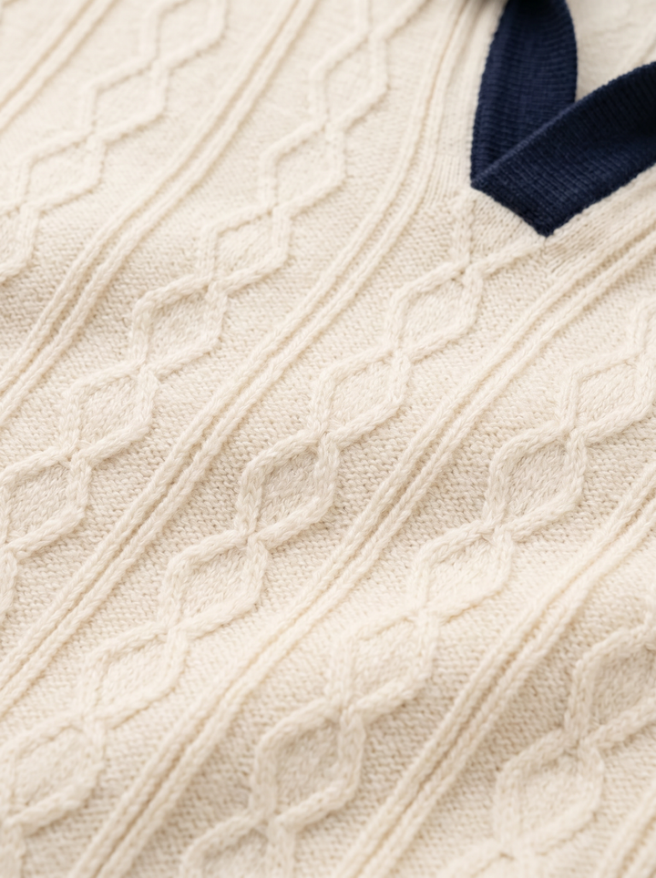 Polo de Punto con Diamantes Old Money