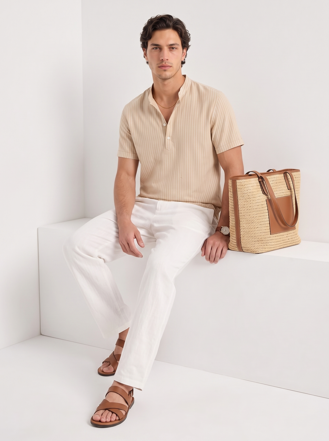 Pantalones de Lino con Cordón