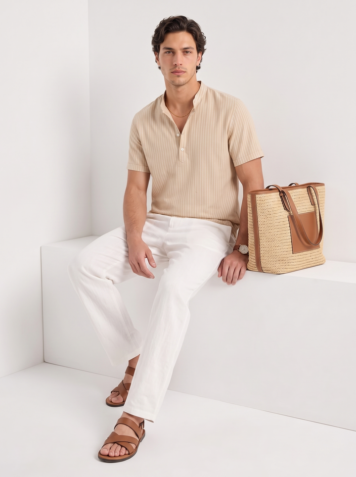 Pantalones de Lino con Cordón