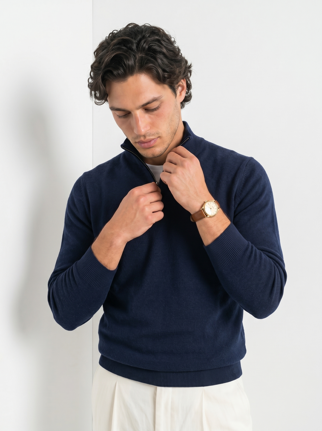 Suéter Elegante de Cuello 1/4