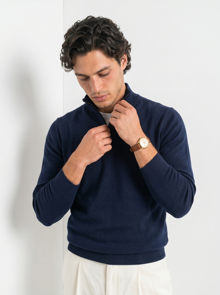 Suéter Elegante de Cuello 1/4
