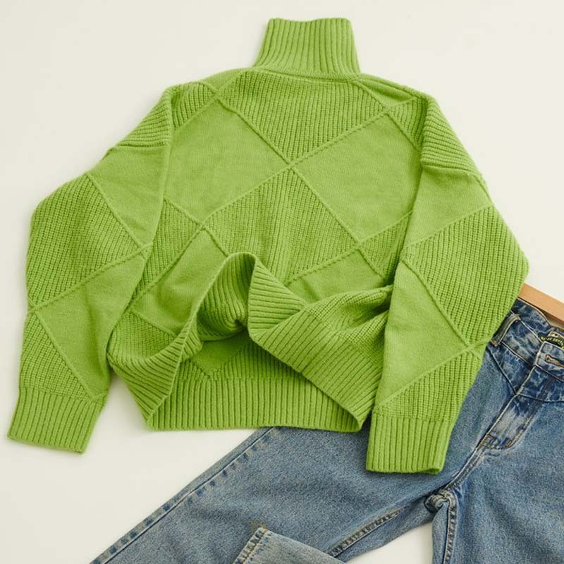 Suéter De Tricot De Color Sólido
