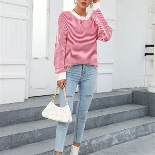 Suéter De Tricot Rayado Casual
