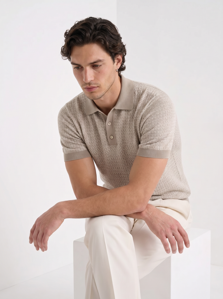Camiseta Polo de Cuello en V Ligera