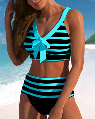 Martina™ | Bikini de rayas de cintura alta