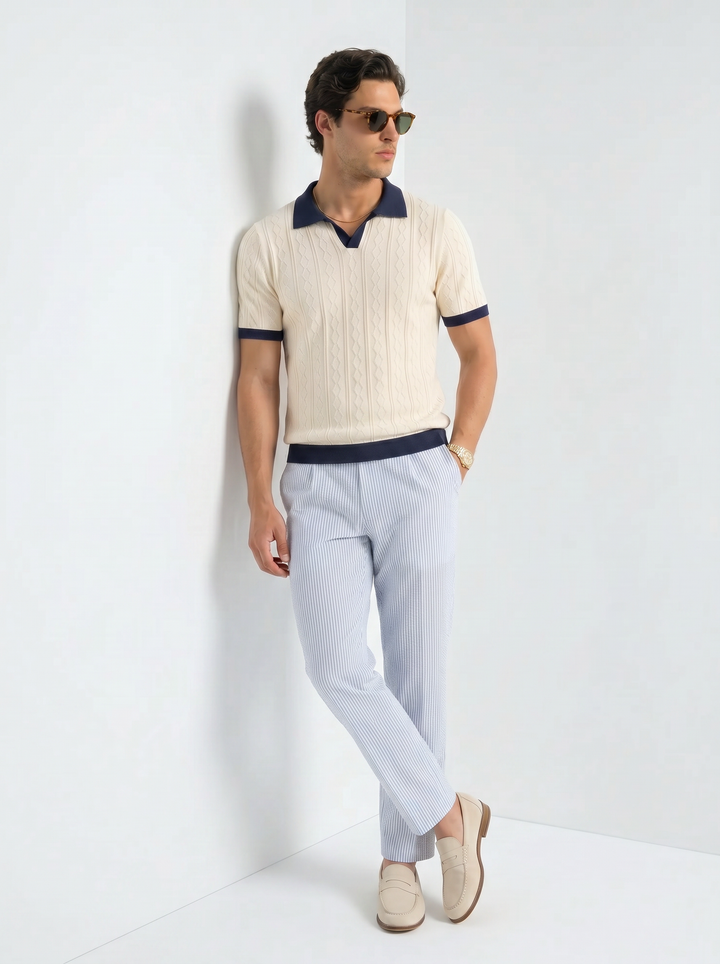 Polo de Punto con Diamantes Old Money
