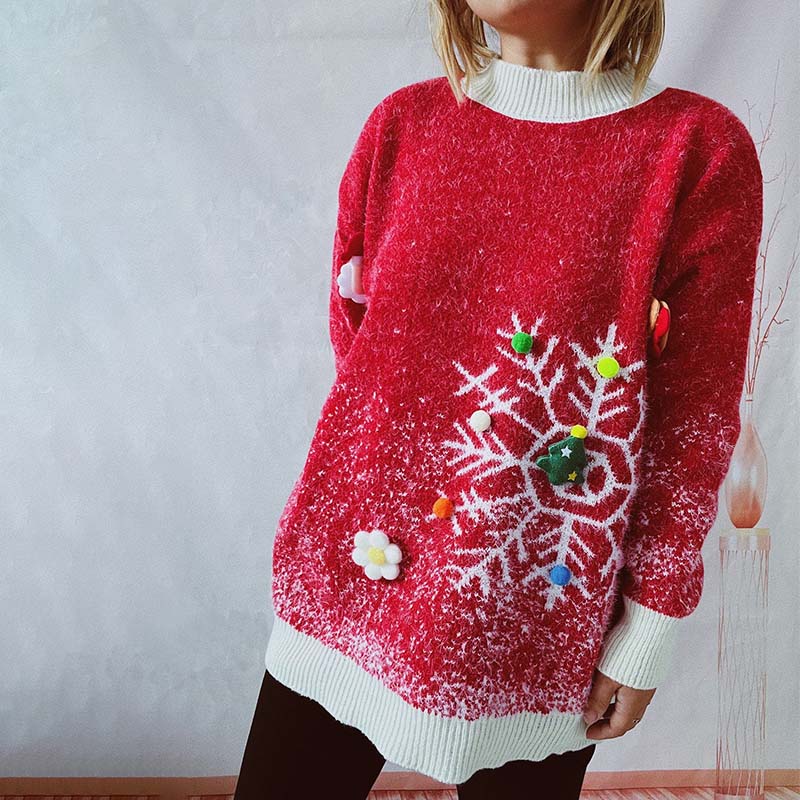 Conjunto de Dos Piezas: Suéter y Bufanda de Navidad