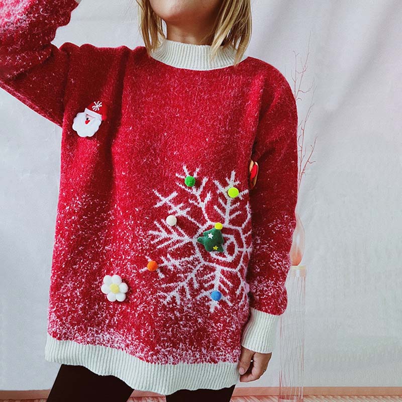 Conjunto de Dos Piezas: Suéter y Bufanda de Navidad