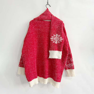 Conjunto de Dos Piezas: Suéter y Bufanda de Navidad