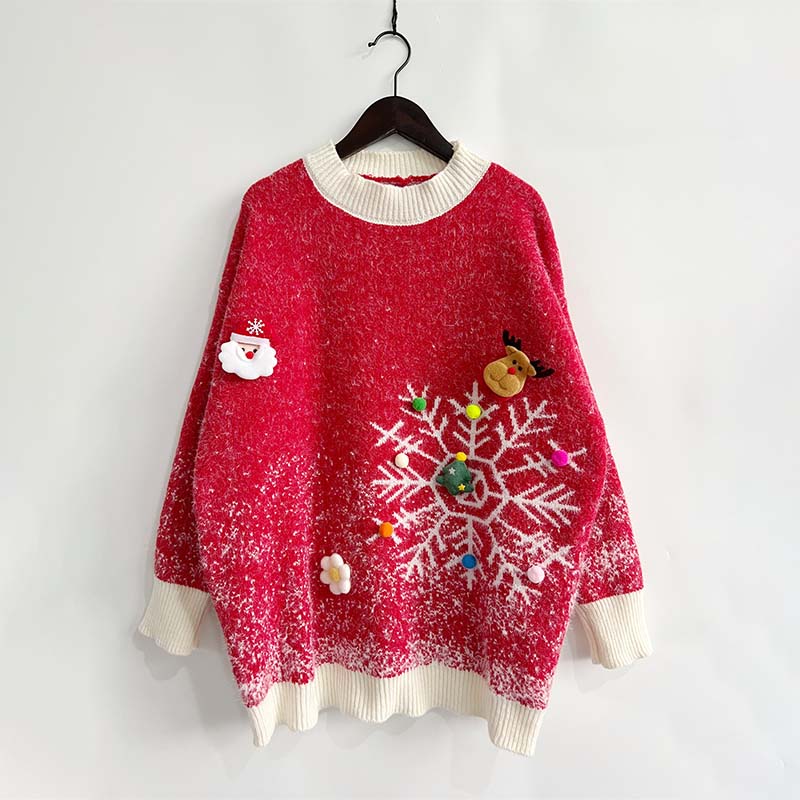 Conjunto de Dos Piezas: Suéter y Bufanda de Navidad