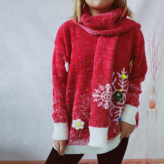 Conjunto de Dos Piezas: Suéter y Bufanda de Navidad