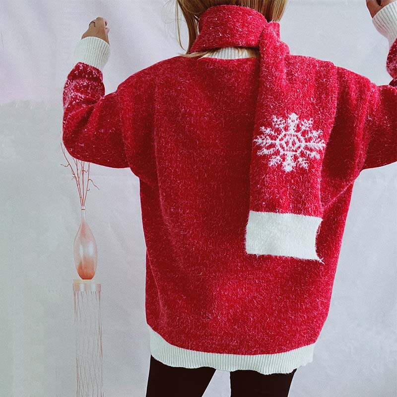 Conjunto de Dos Piezas: Suéter y Bufanda de Navidad