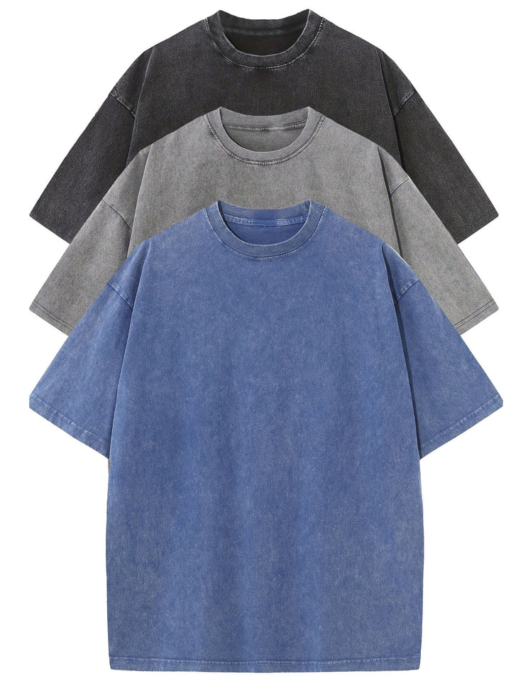 Elvoria | Conjunto de Camisetas de Algodón Esenciales Oversized – Paquete de 3