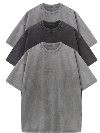 Elvoria | Conjunto de Camisetas de Algodón Esenciales Oversized – Paquete de 3