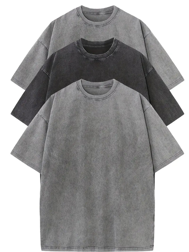 Elvoria | Conjunto de Camisetas de Algodón Esenciales Oversized – Paquete de 3
