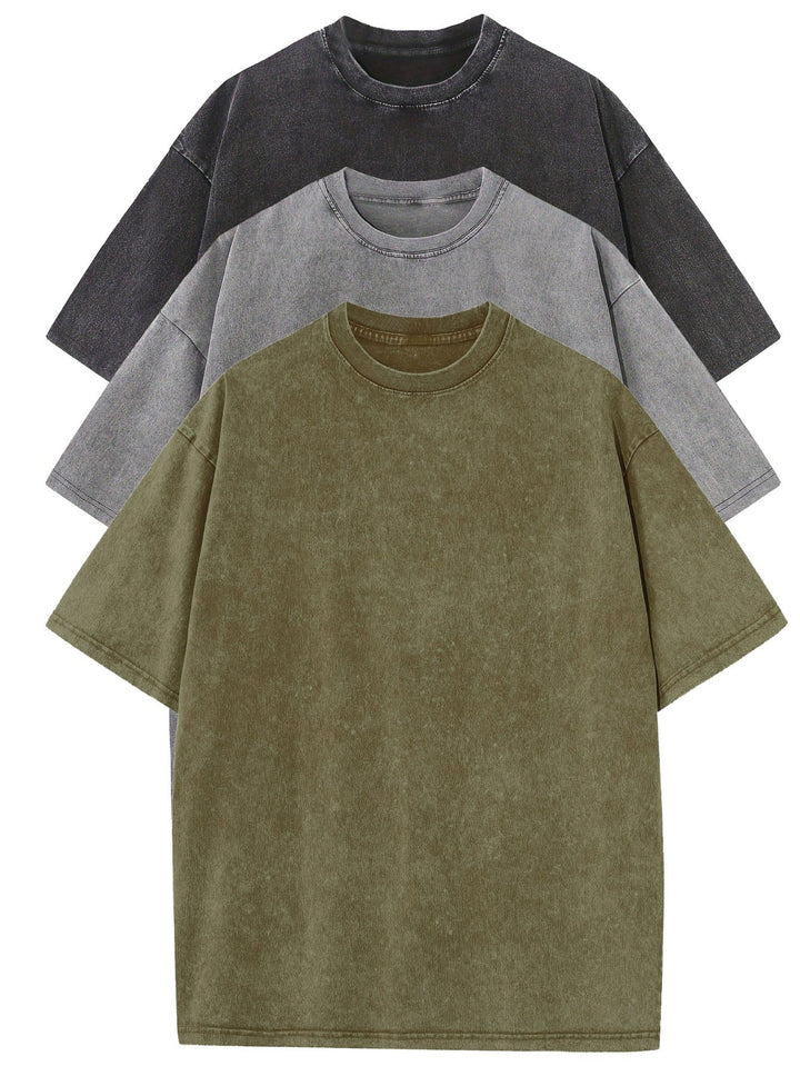 Elvoria | Conjunto de Camisetas de Algodón Esenciales Oversized – Paquete de 3