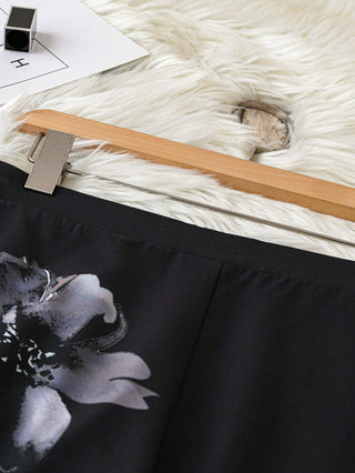 Pantalones casuales con estampado floral de talla cómoda, adecuados para uso diario
