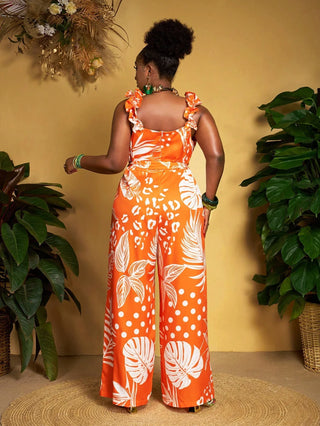 Mono con estampado floral de talla cómoda