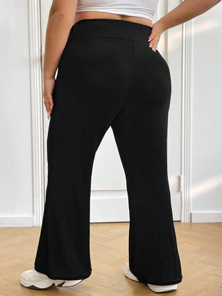 Pantalones casuales de cintura alta y ancha con elástico para mujer, pantalones frescos de verano y primavera para mujer, pantalones de campana