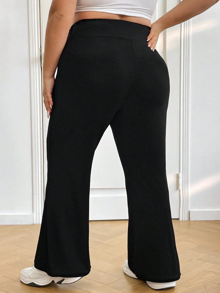 Pantalones casuales de cintura alta y ancha con elástico para mujer, pantalones frescos de verano y primavera para mujer, pantalones de campana