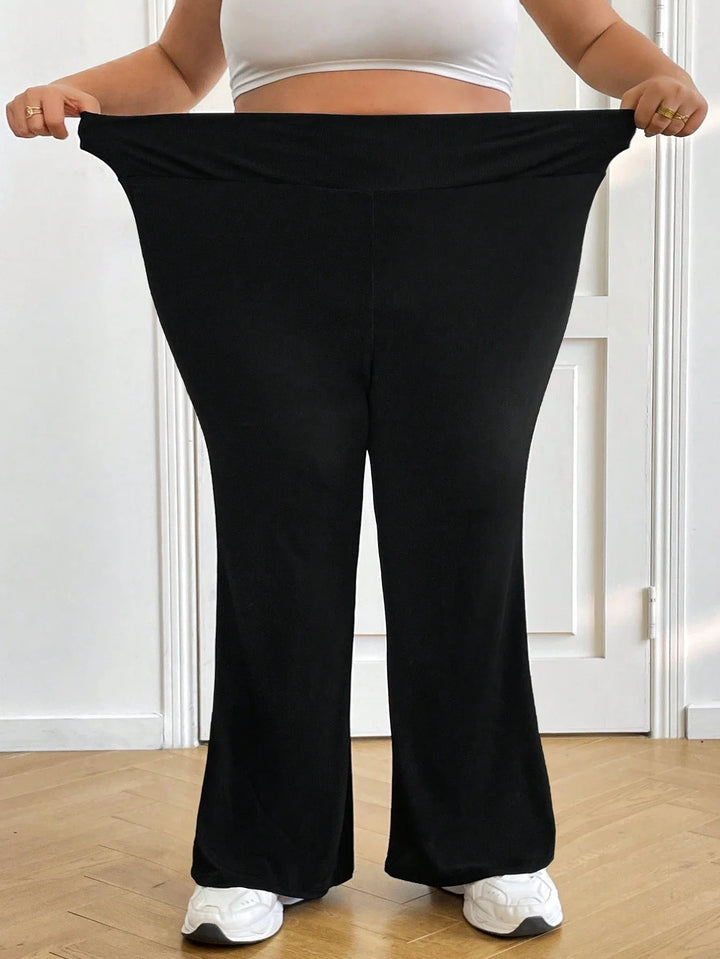 Pantalones casuales de cintura alta y ancha con elástico para mujer, pantalones frescos de verano y primavera para mujer, pantalones de campana