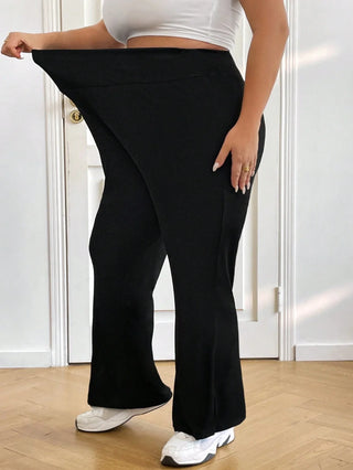Pantalones casuales de cintura alta y ancha con elástico para mujer, pantalones frescos de verano y primavera para mujer, pantalones de campana