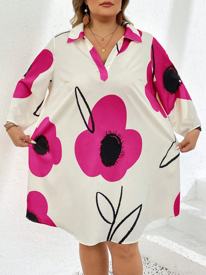 Vestido casual largo con estampado floral, atuendo de vacaciones