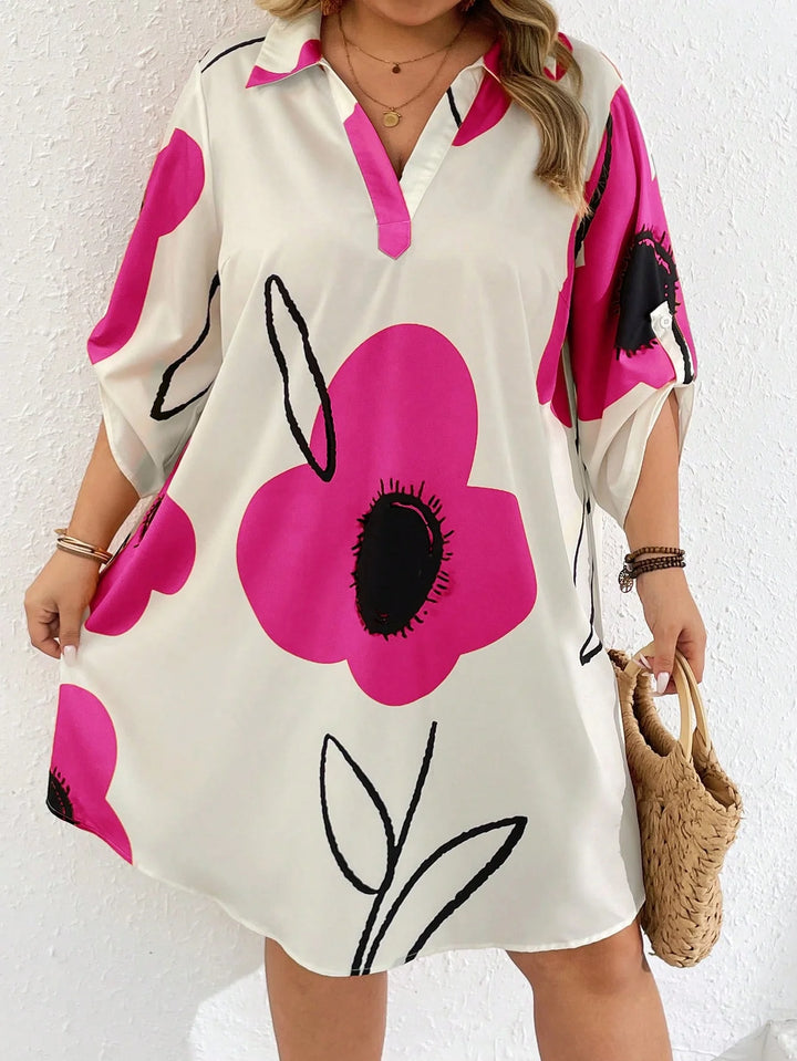 Vestido casual largo con estampado floral, atuendo de vacaciones