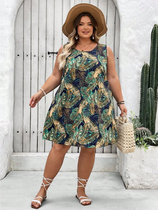 Vestido de verano bohemio con estampado tropical, talla cómoda, para vacaciones en la playa, vestido de playa, outfit boho, ropa curvy para mujer, esenciales de playa, vestido para graduación, té de fiesta