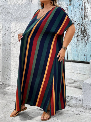 Vestido largo de playa midi con estampado de limones por todas partes y lazos laterales