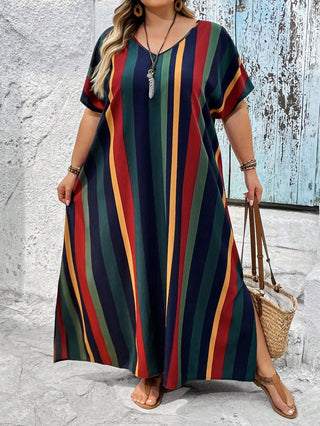 Vestido largo de playa midi con estampado de limones por todas partes y lazos laterales
