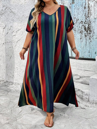 Vestido largo de playa midi con estampado de limones por todas partes y lazos laterales